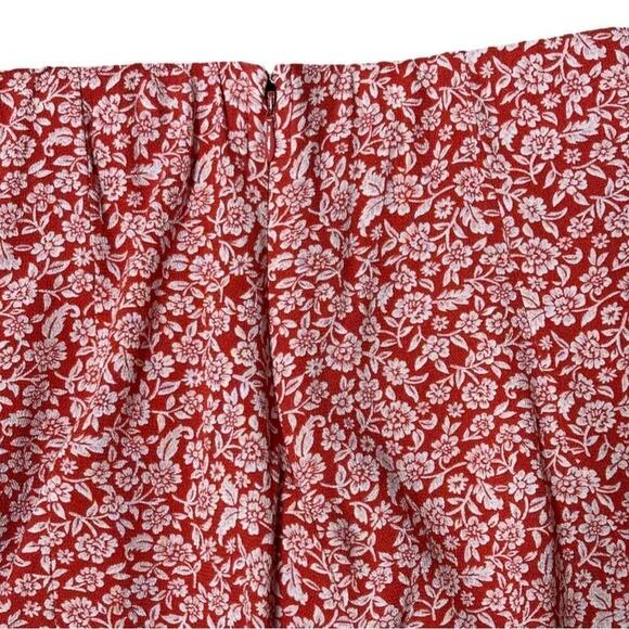 American Eagle Ditsy Floral Lined Rust Red Skater Mini Skirt Size Small - Picture 6 of 8